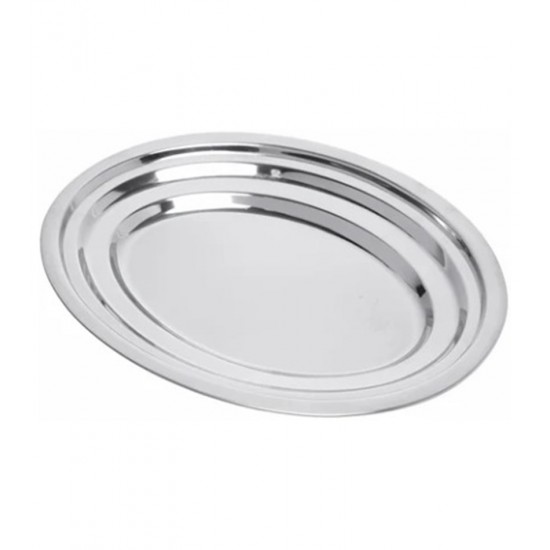 Travessa Oval Rasa 20,5 cm em Aço Inox